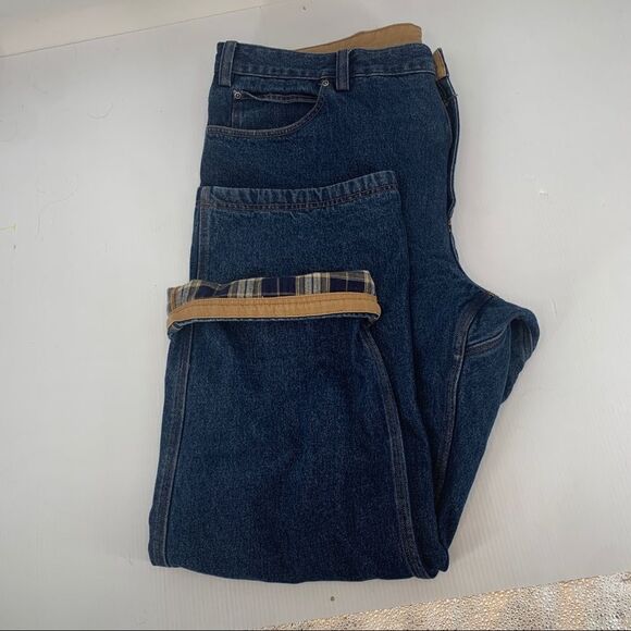 Duluth Trading Co Flannel Lined 5 pocket Jeans NWOT - Picture 1 of 7